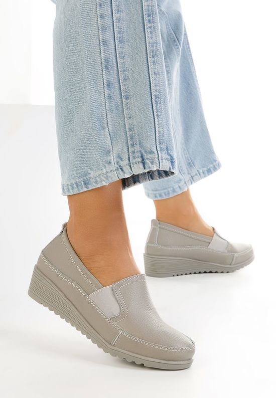 Mocasini dama piele Sonoma gri